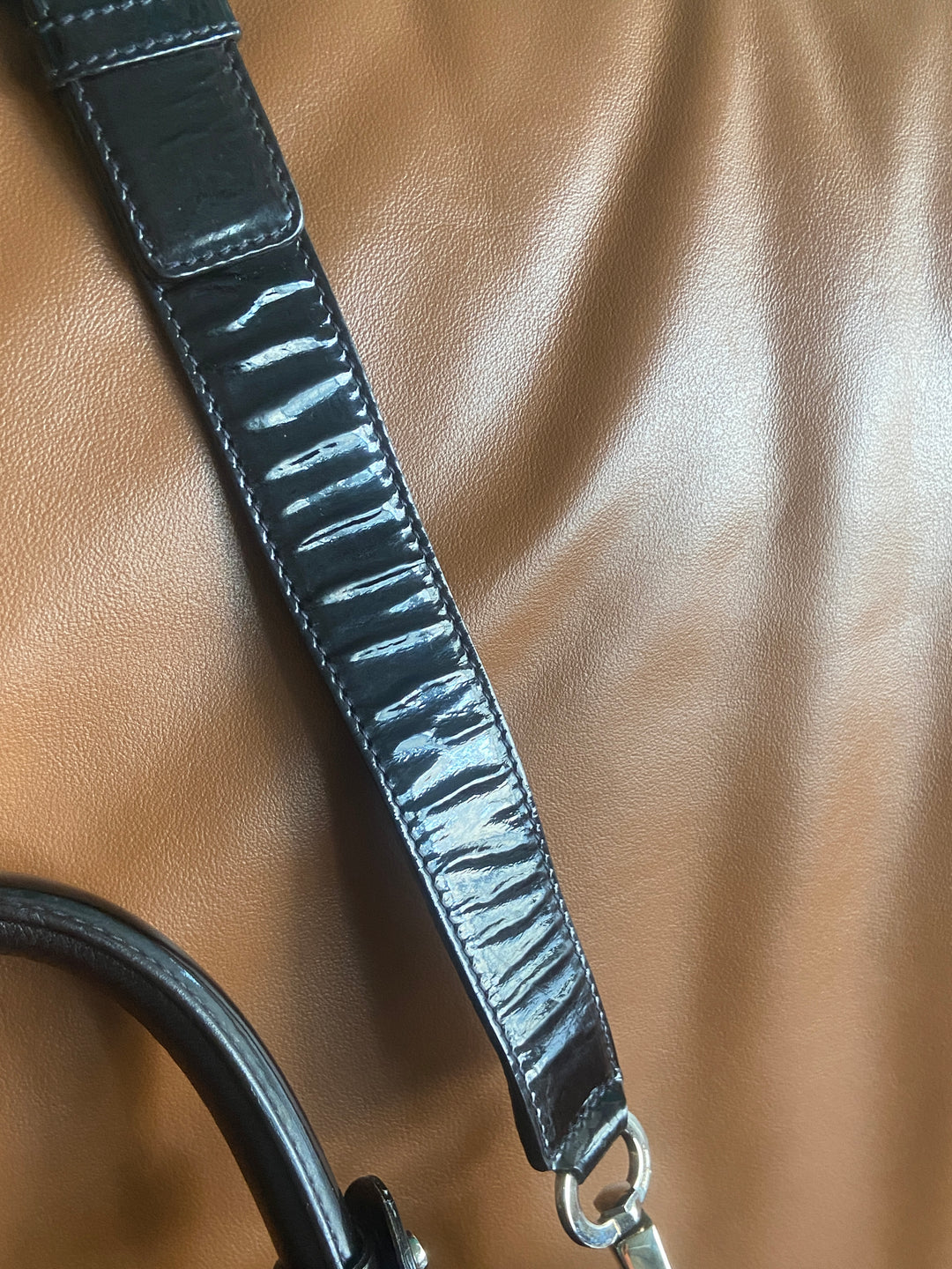 Salvatore Ferragamo Sofia Patent Leather Top Handle Bag