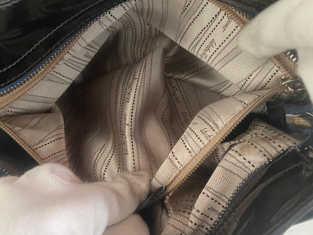 Salvatore Ferragamo Sofia Patent Leather Top Handle Bag