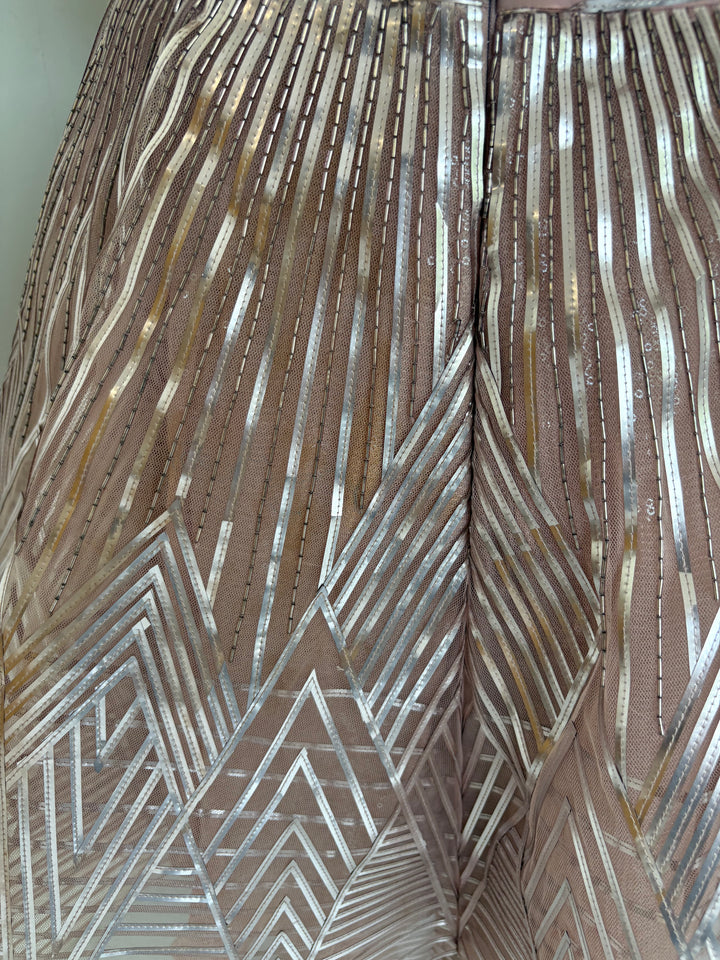 Amit Aggarwal Blush Pink Sculpted Cocktail Dress