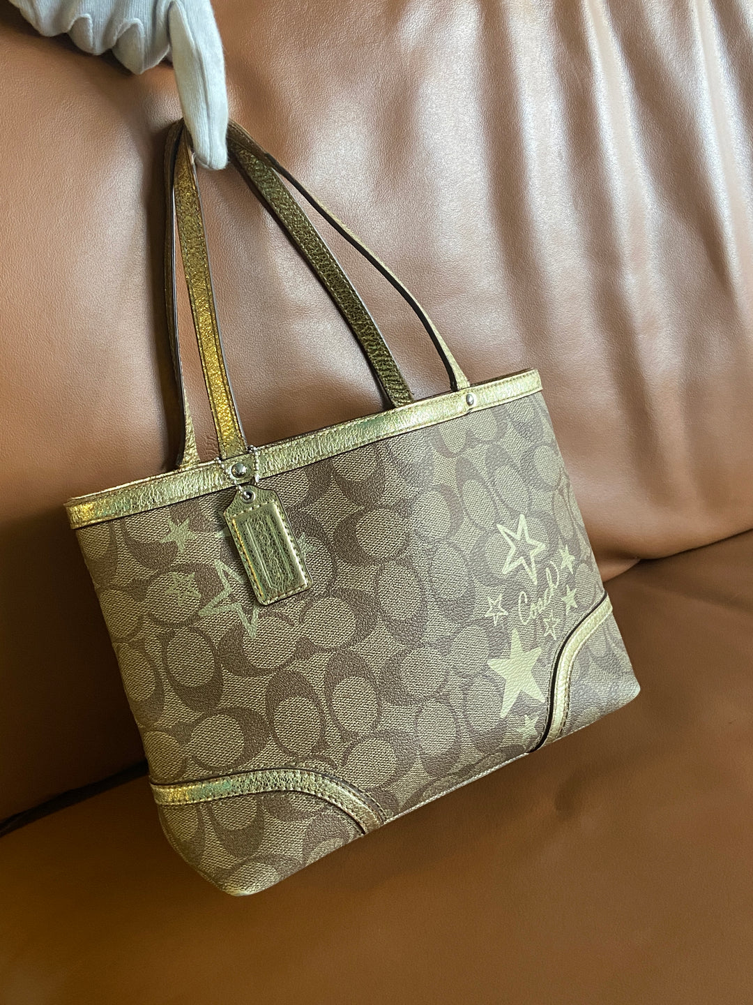 Coach Heritage Star Print Top Handle Tote