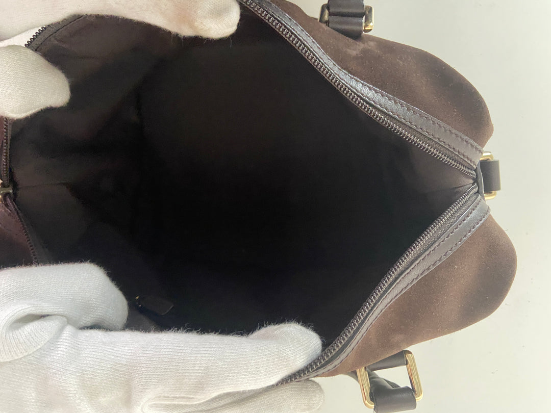 Gucci Suede Guccissima Boston Bag