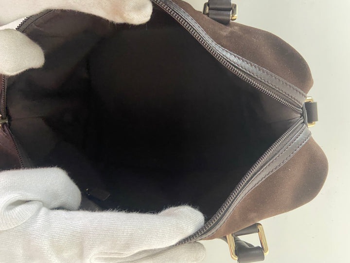 Gucci Suede Guccissima Boston Bag