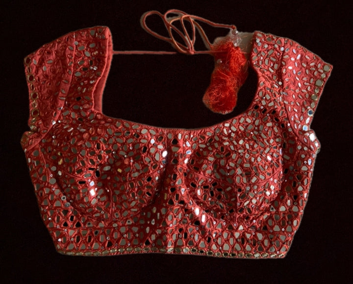 Seema Gujral Rust Mirrorwork Lehenga Set with Dupatta