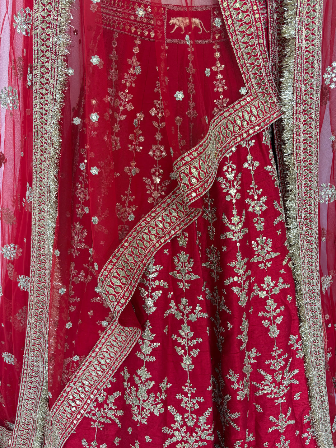 Sabyasachi Red Hand-Embroidered Bridal Lehenga Set