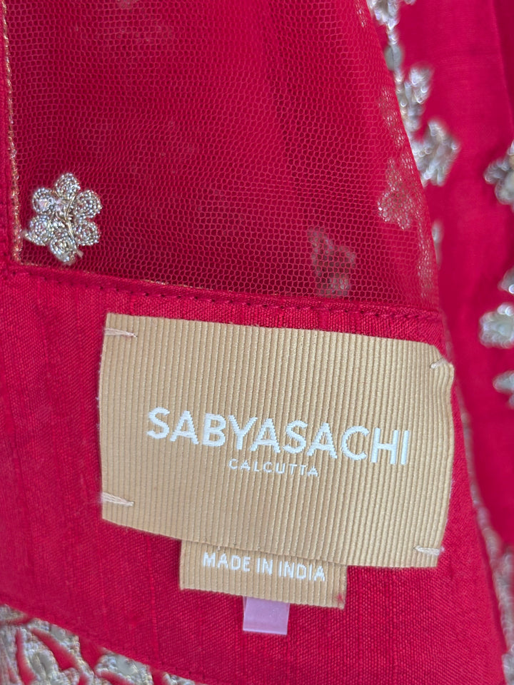 Sabyasachi Red Hand-Embroidered Bridal Lehenga Set
