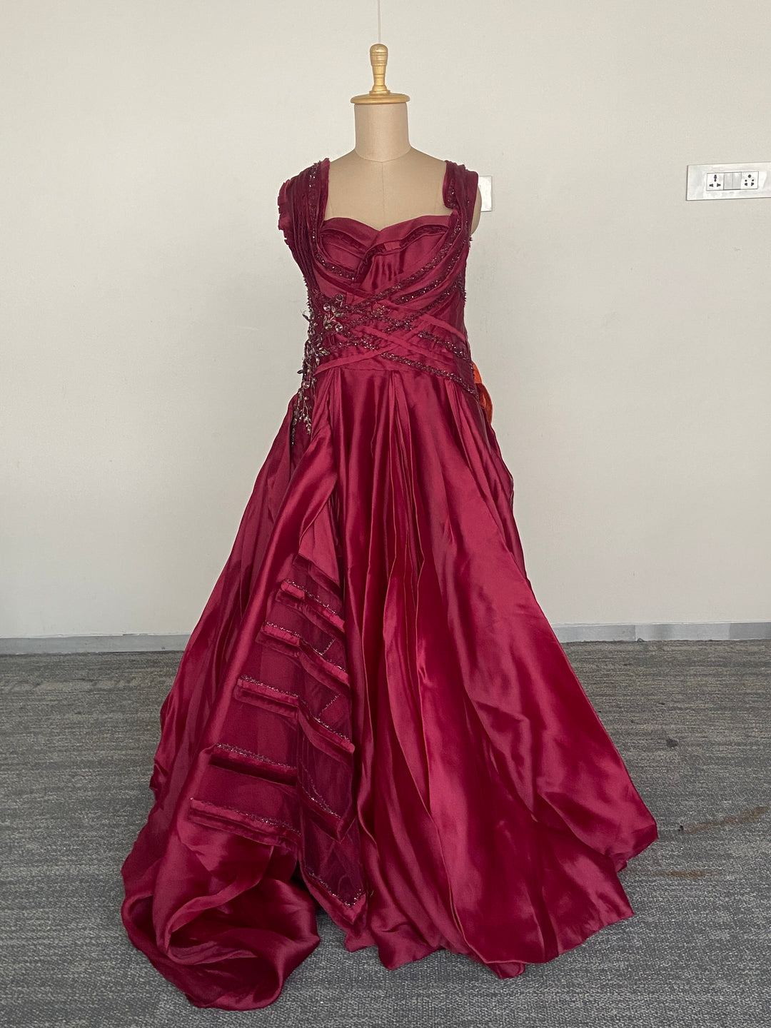Shantanu & Nikhil Statement Red Gown