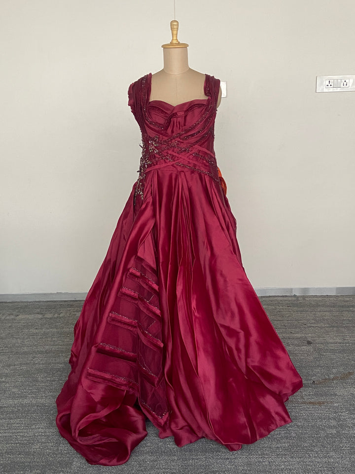 Shantanu & Nikhil Statement Red Gown