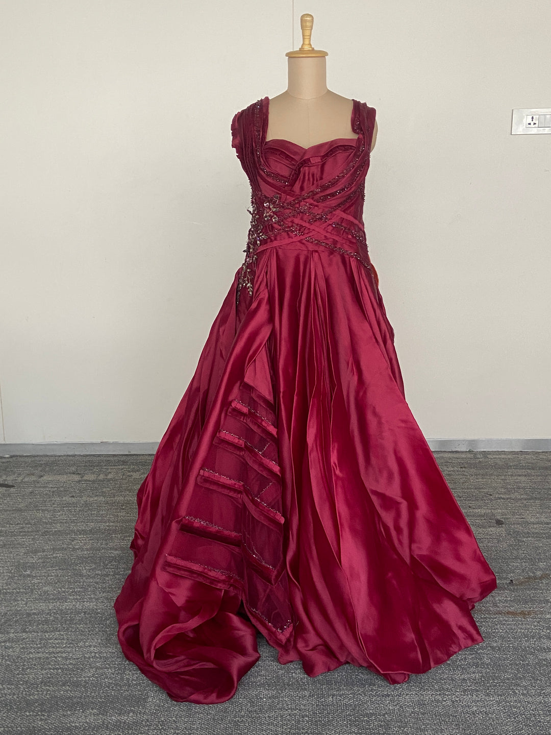 Shantanu & Nikhil Statement Red Gown