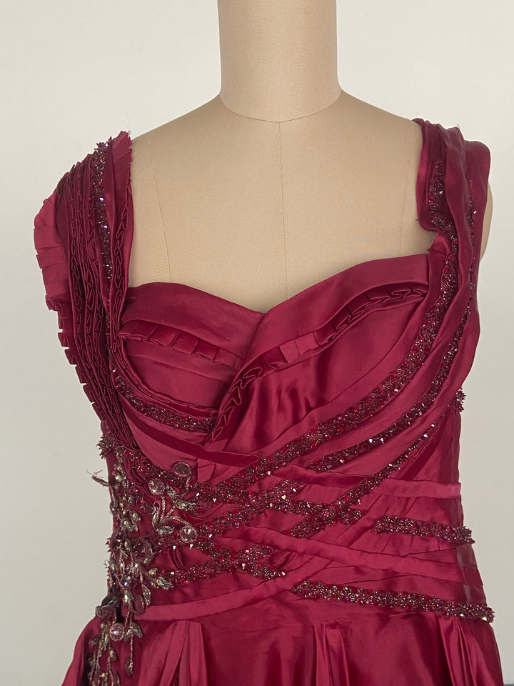 Shantanu & Nikhil Statement Red Gown