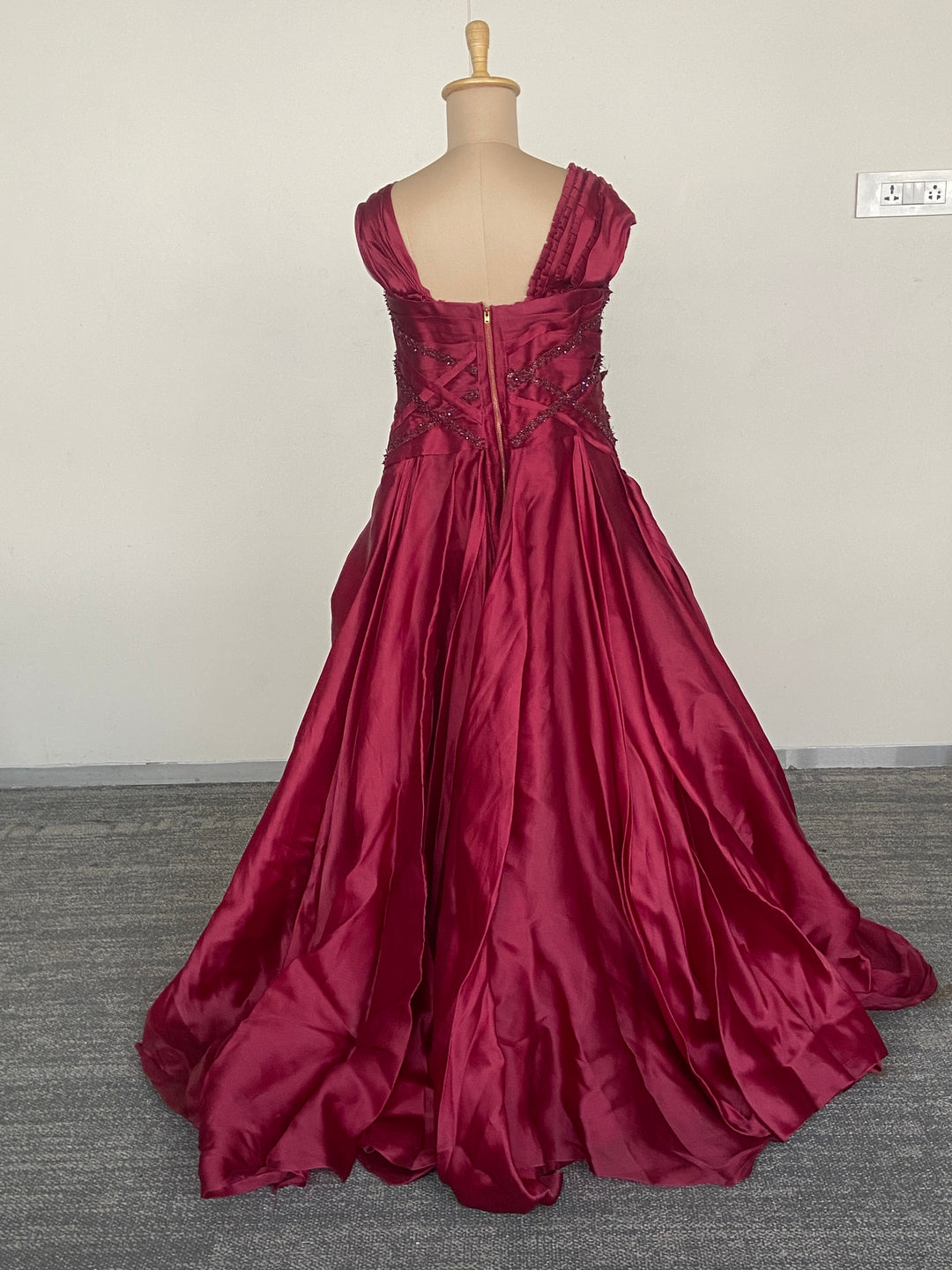 Shantanu & Nikhil Statement Red Gown