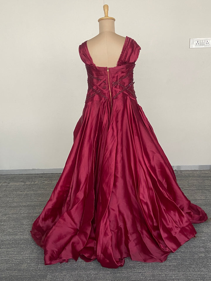 Shantanu & Nikhil Statement Red Gown