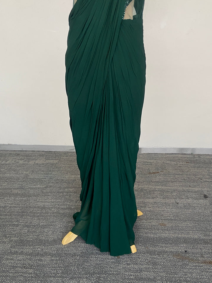 Gaurav Gupta Emerald Green Draped Gown