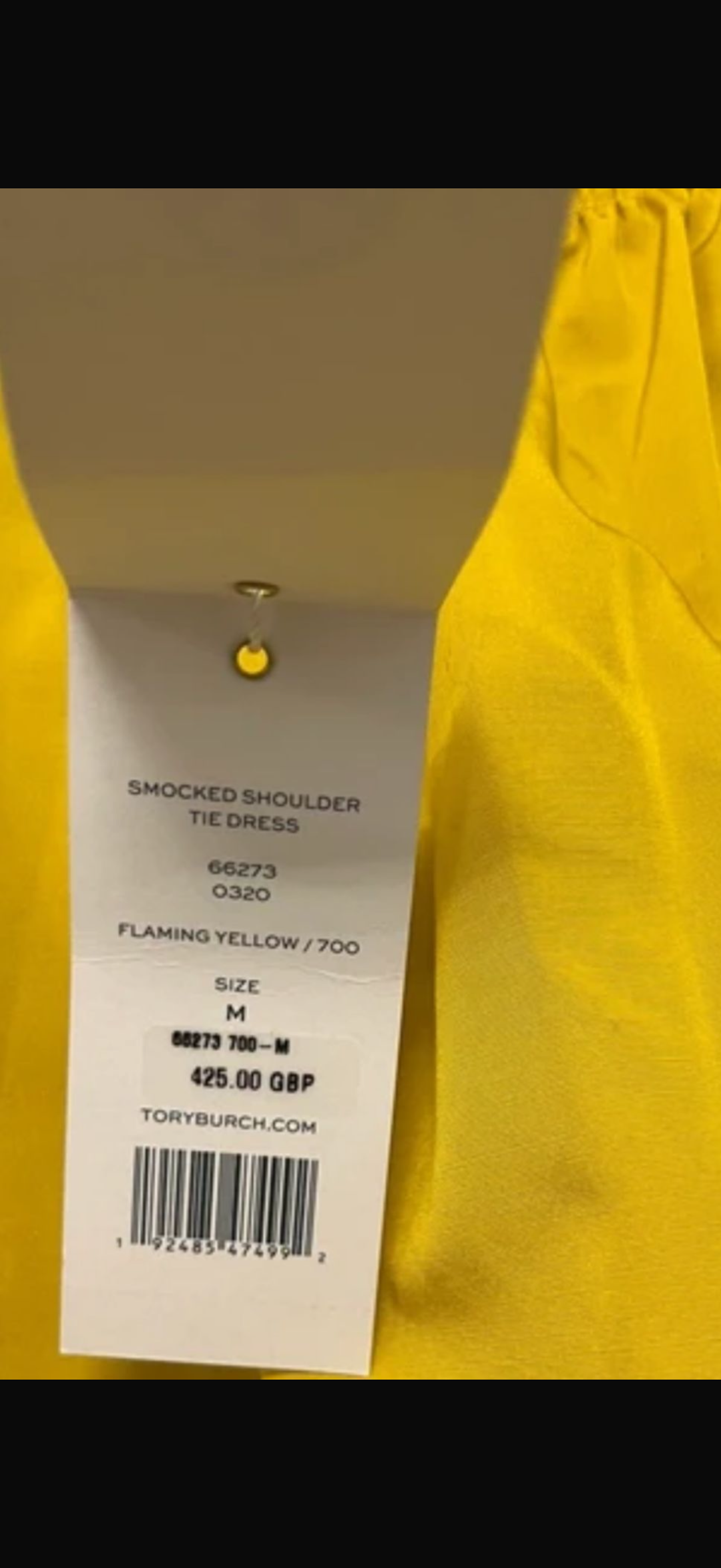 Tory Burch Yellow Dress