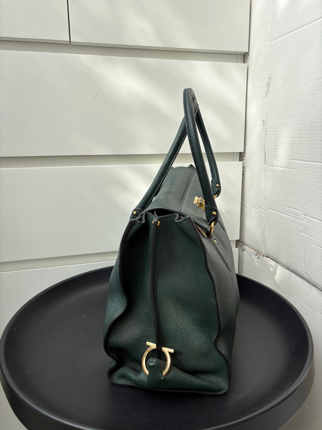 Salvatore Ferragamo Green Leather Satchel