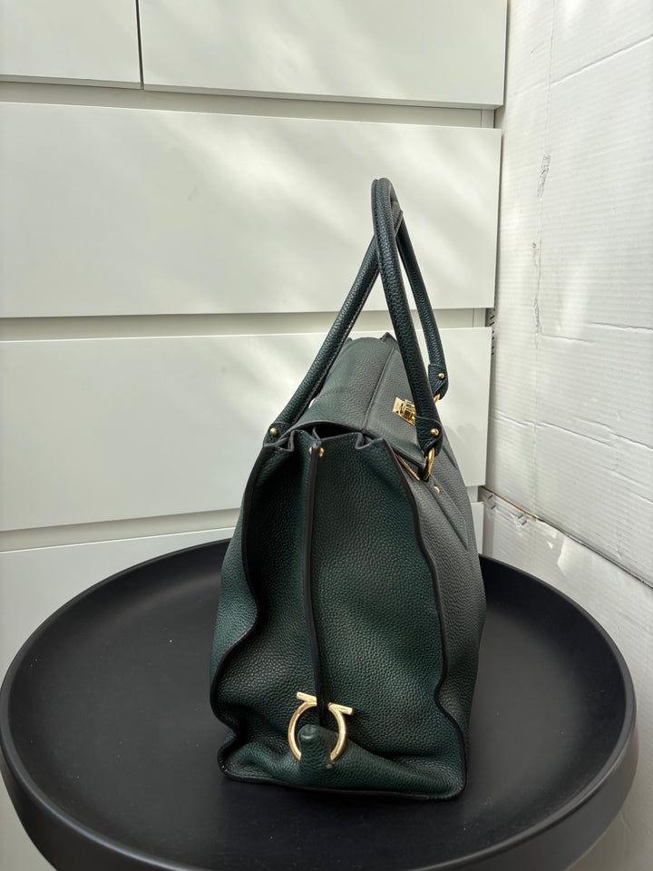Salvatore Ferragamo Green Leather Satchel