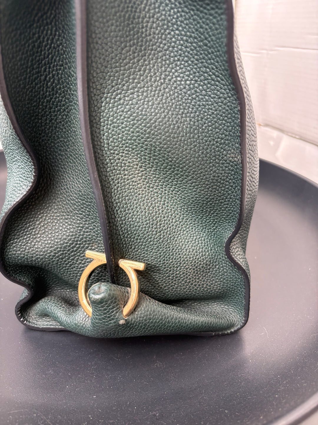 Salvatore Ferragamo Green Leather Satchel