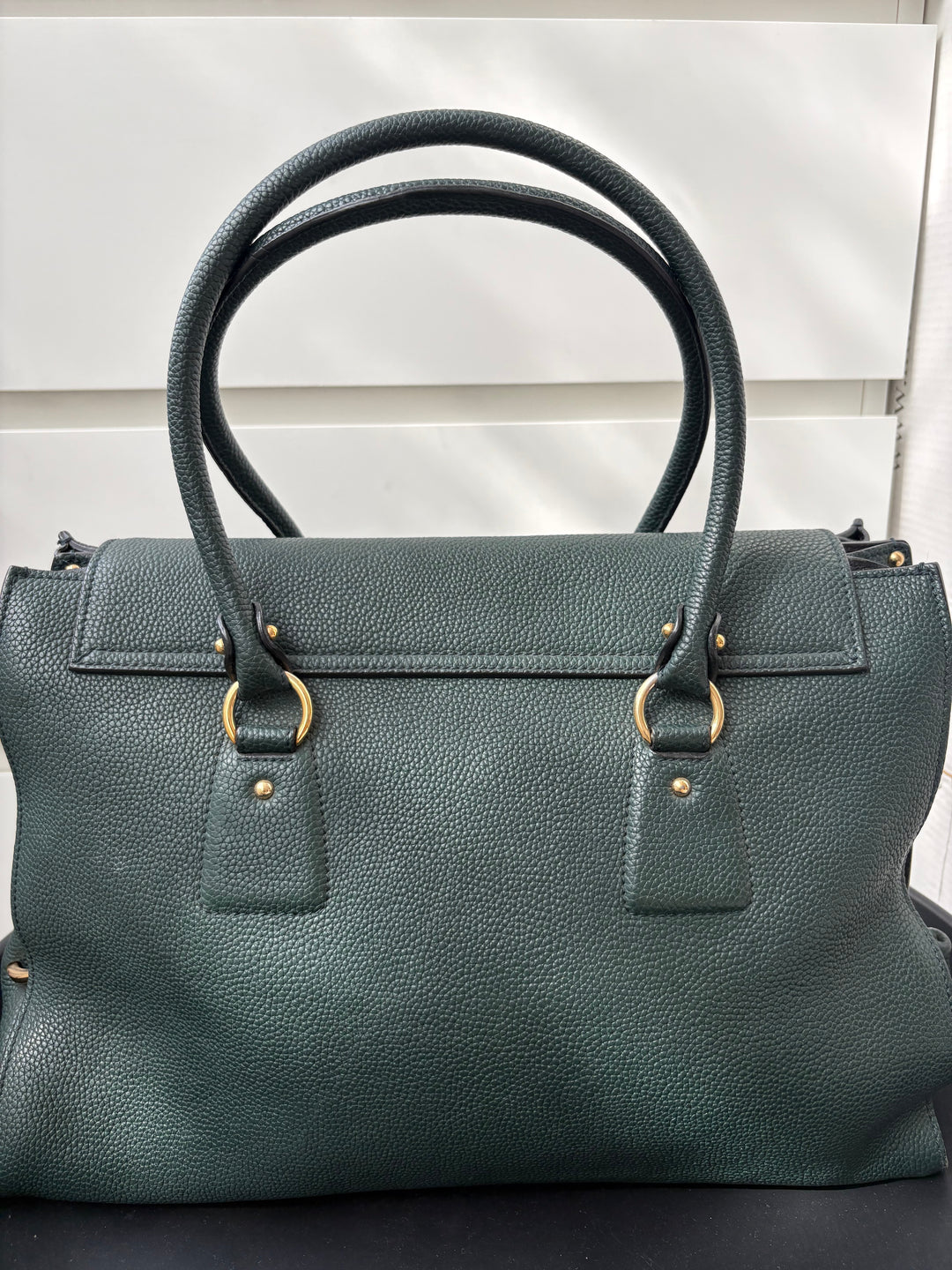 Salvatore Ferragamo Green Leather Satchel