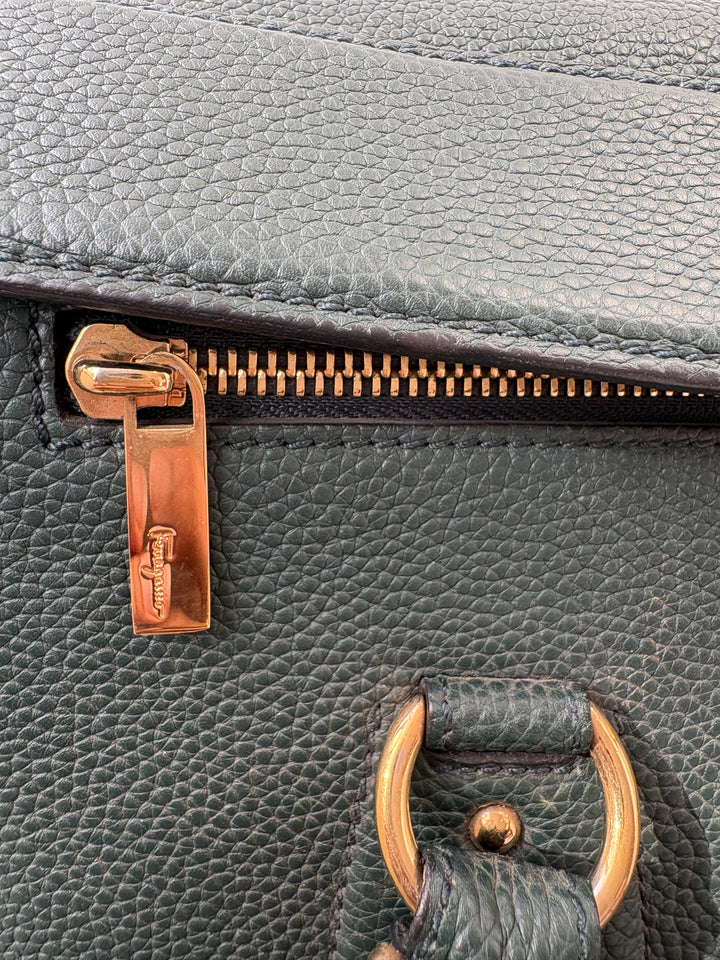 Salvatore Ferragamo Green Leather Satchel