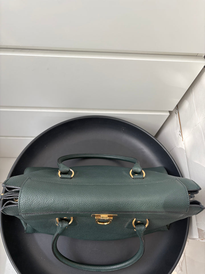 Salvatore Ferragamo Green Leather Satchel