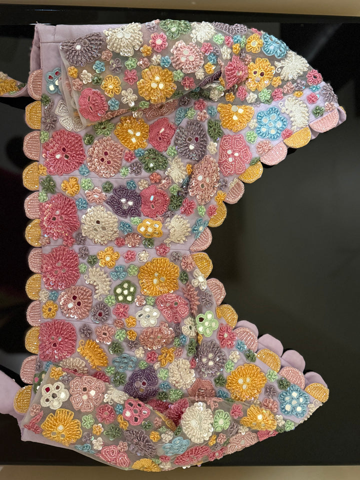 Mishru Pastel Floral Embroidered Lehenga Set