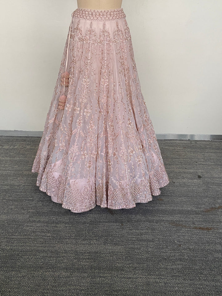 Jade by Monica & Karishma Blush Pink Embellished Lehenga Set