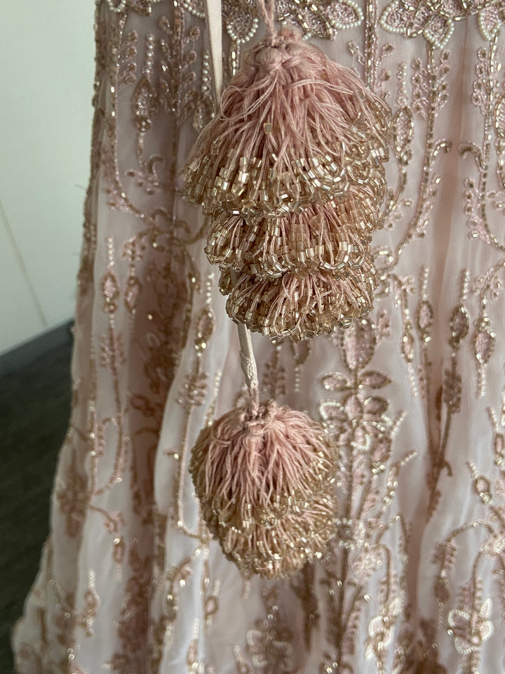 Jade by Monica & Karishma Blush Pink Embellished Lehenga Set