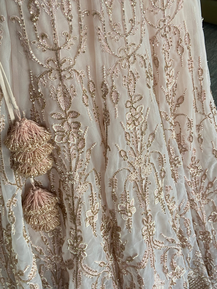 Jade by Monica & Karishma Blush Pink Embellished Lehenga Set