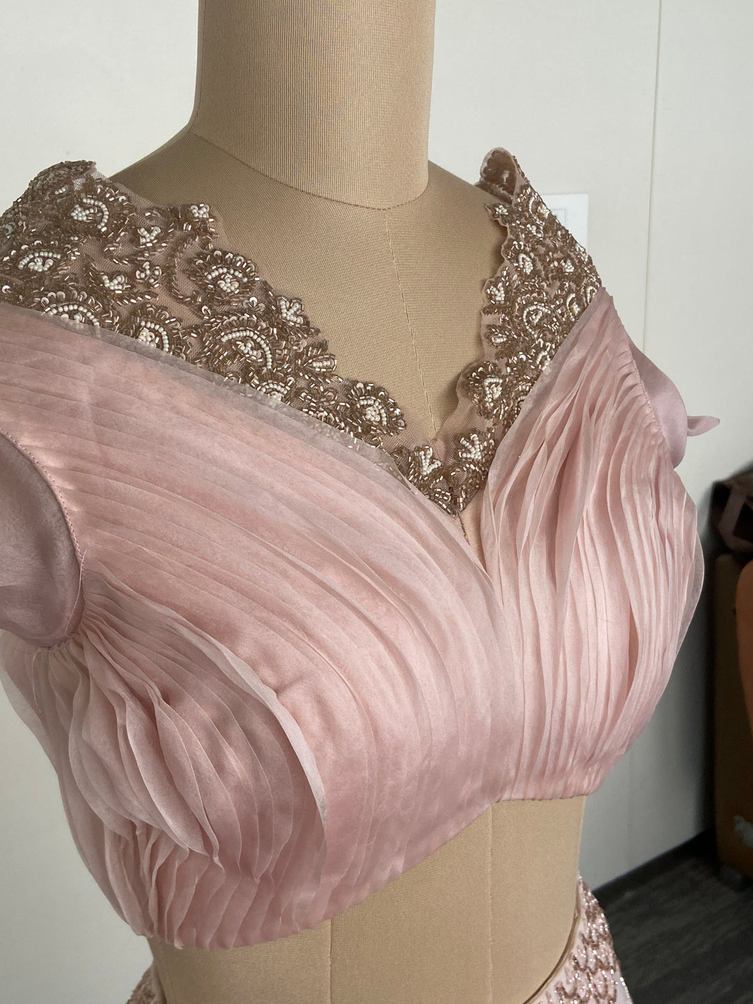 Jade by Monica & Karishma Blush Pink Embellished Lehenga Set