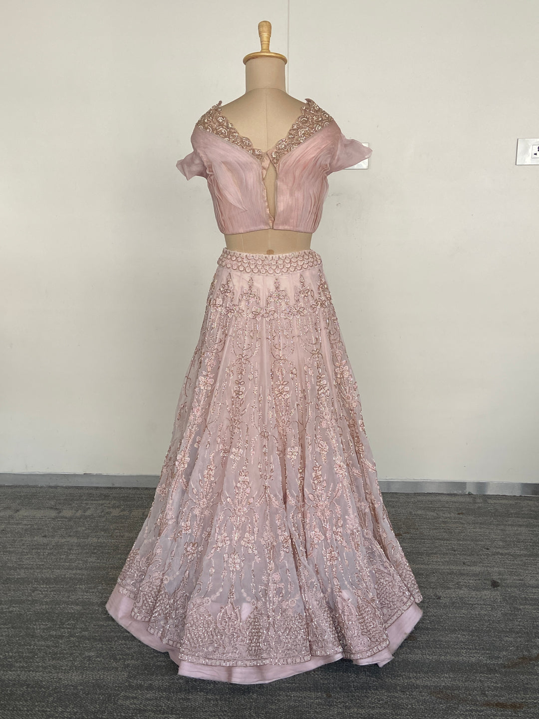 Jade by Monica & Karishma Blush Pink Embellished Lehenga Set