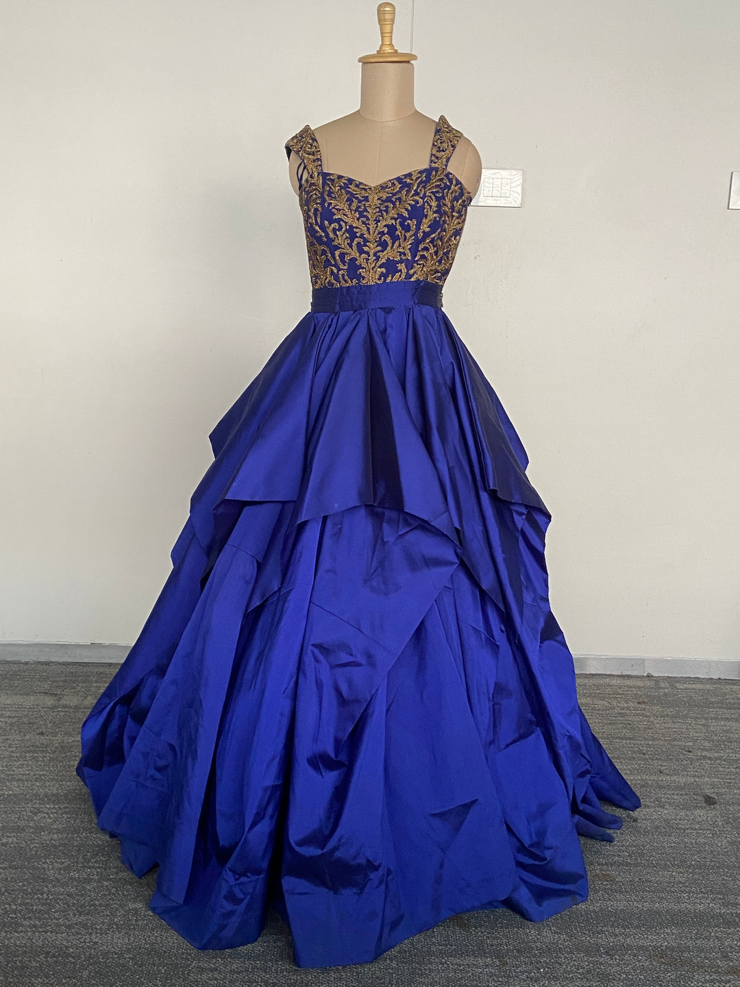 Shantanu & Nikhil Royal Blue Embellished Couture Gown