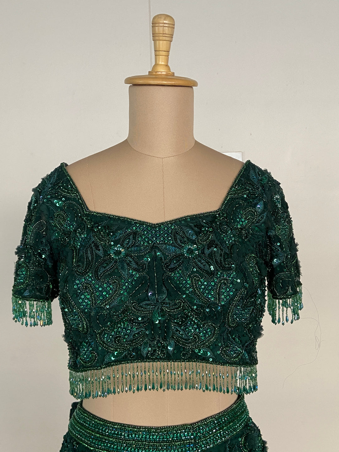 Amit GT Emerald Green Embellished Lehenga Set