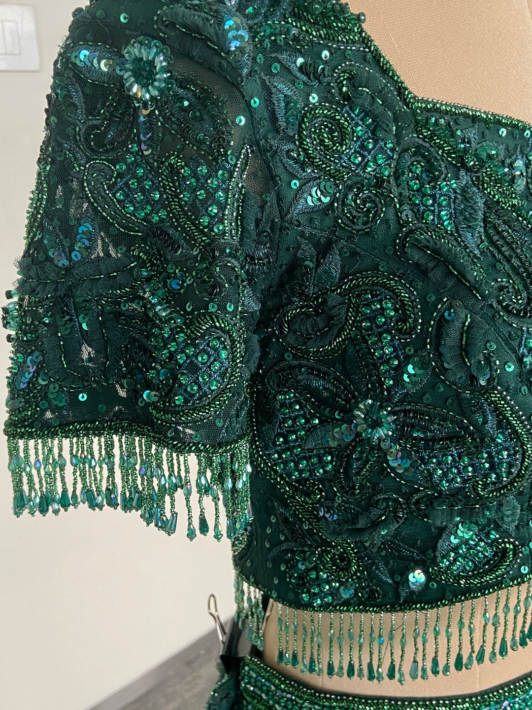 Amit GT Emerald Green Embellished Lehenga Set