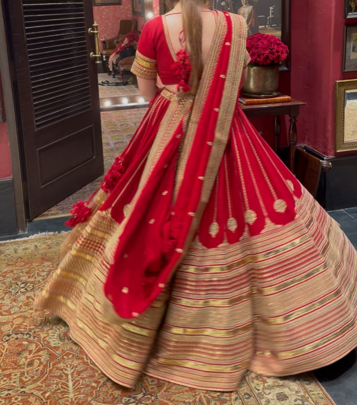 Sabyasachi Red Bridal Lehenga Set