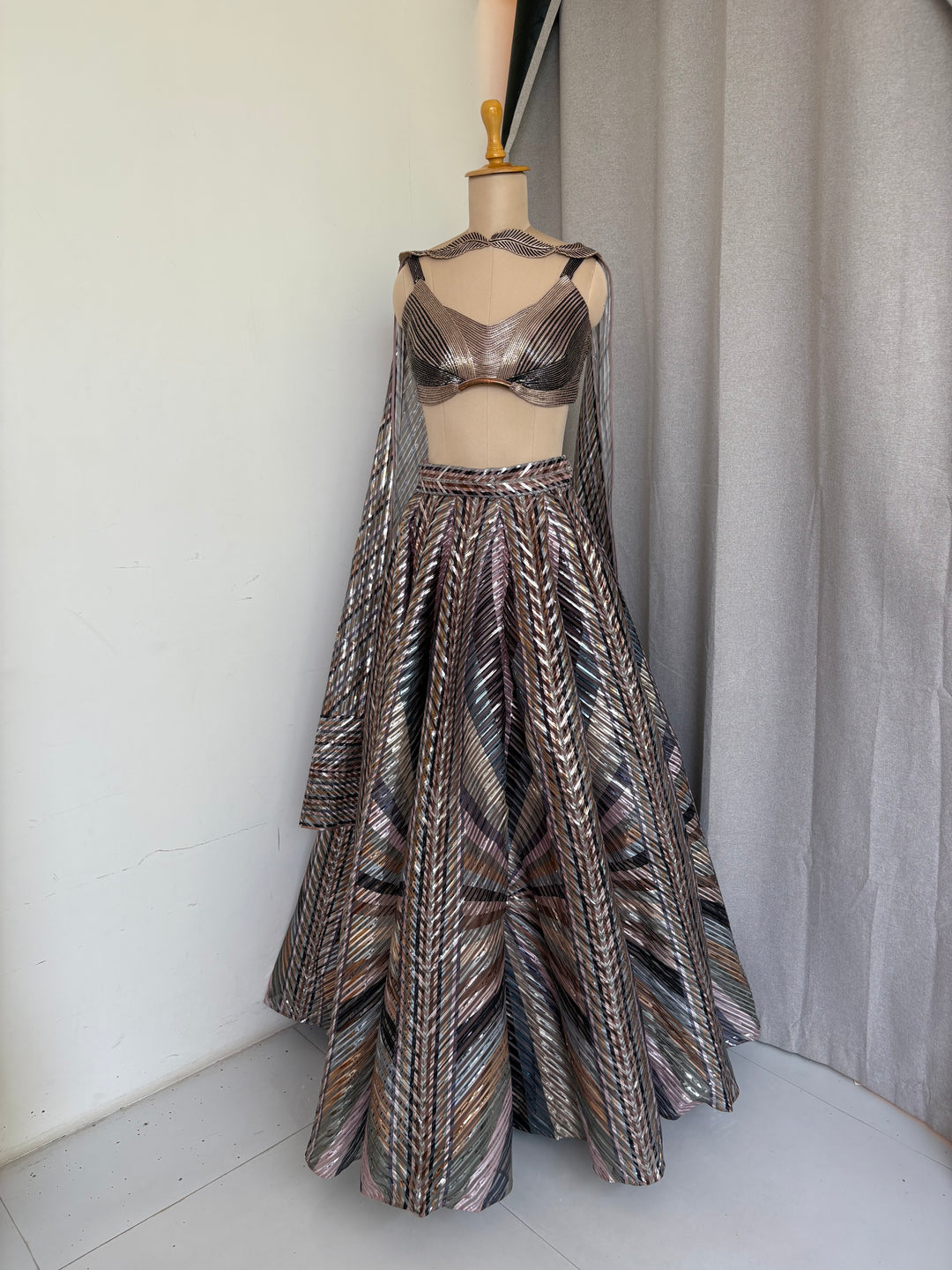 Amit Aggarwal Metallic Lehenga Set
