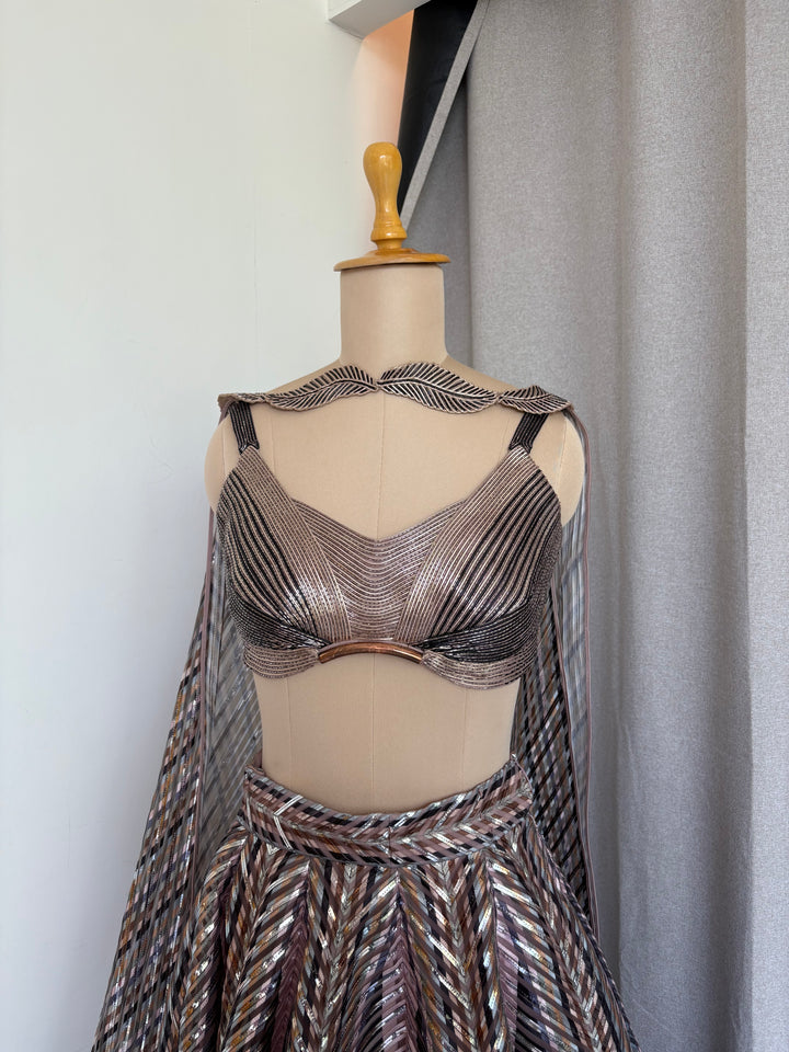 Amit Aggarwal Metallic Lehenga Set