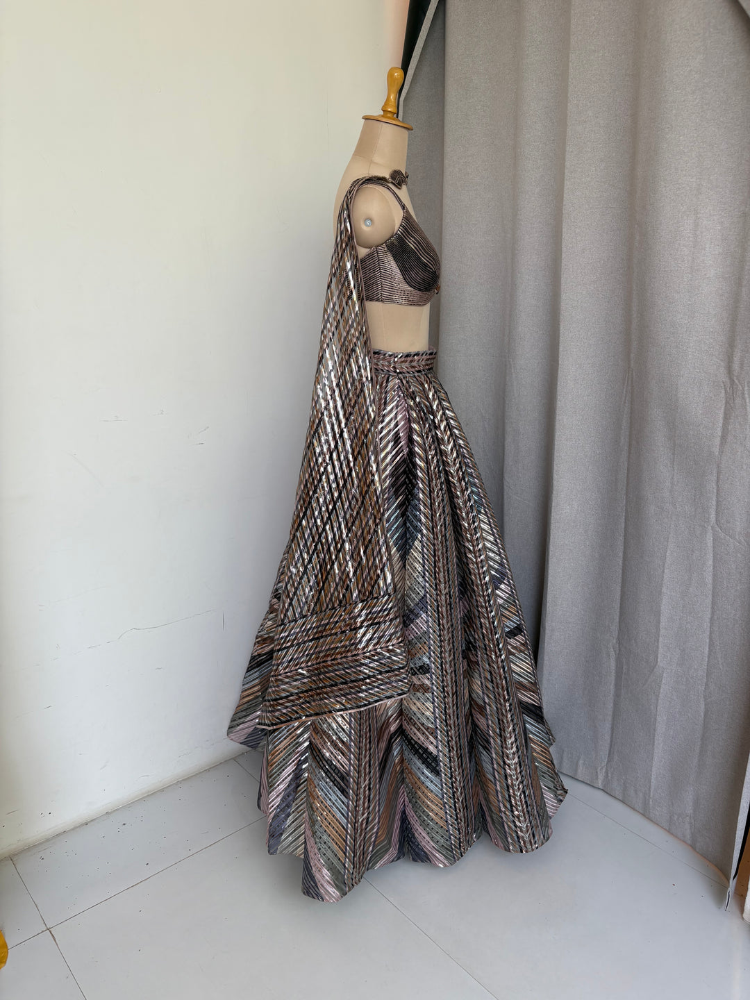 Amit Aggarwal Metallic Lehenga Set