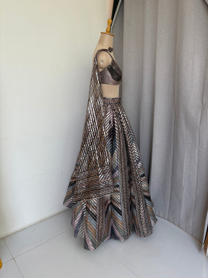 Amit Aggarwal Metallic Lehenga Set