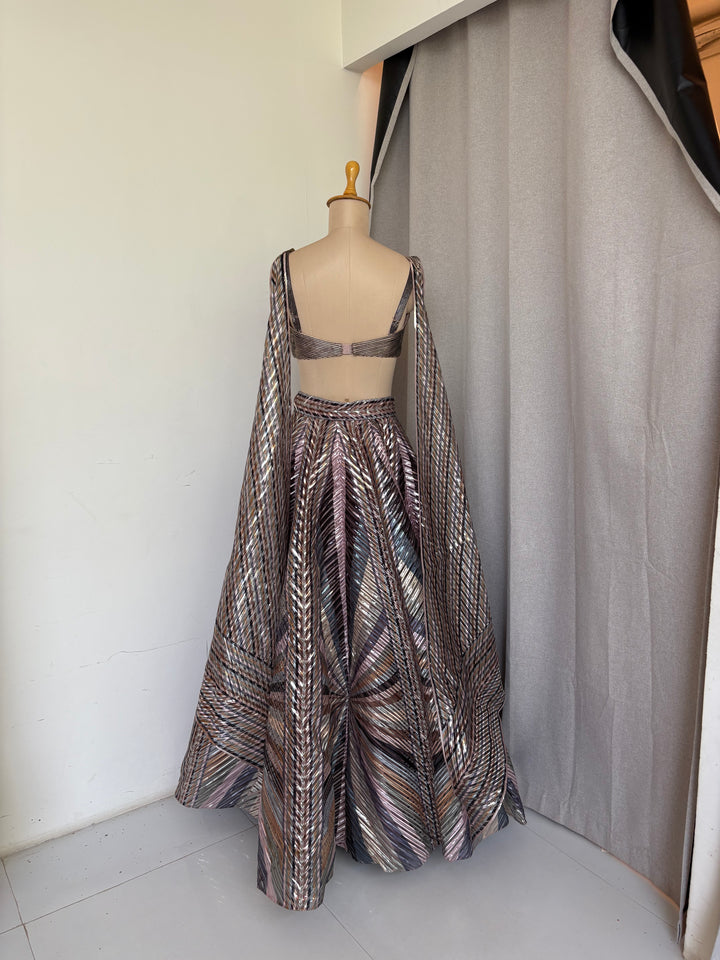 Amit Aggarwal Metallic Lehenga Set