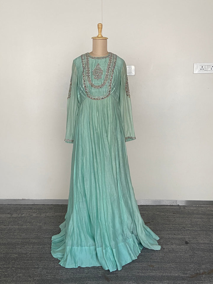 Mrunalini Rao Green Embellished Anarkali Set