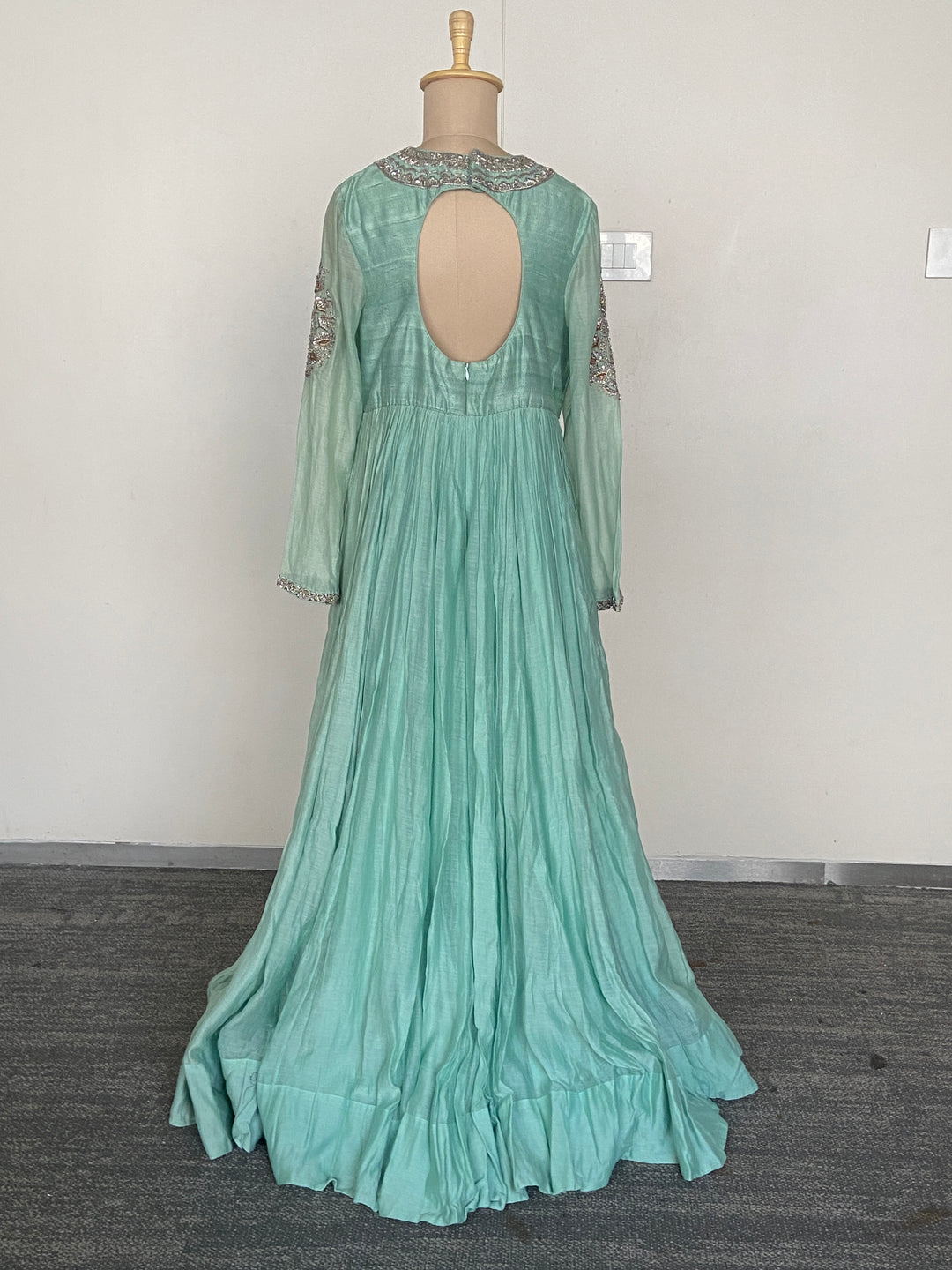 Mrunalini Rao Green Embellished Anarkali Set