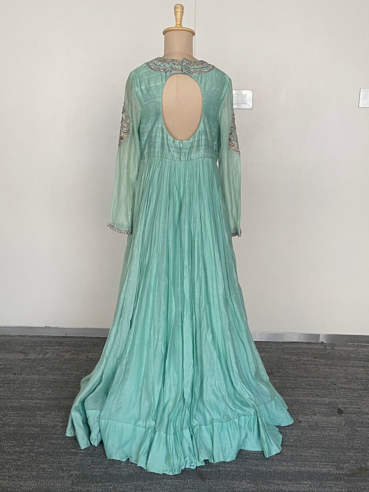 Mrunalini Rao Green Embellished Anarkali Set