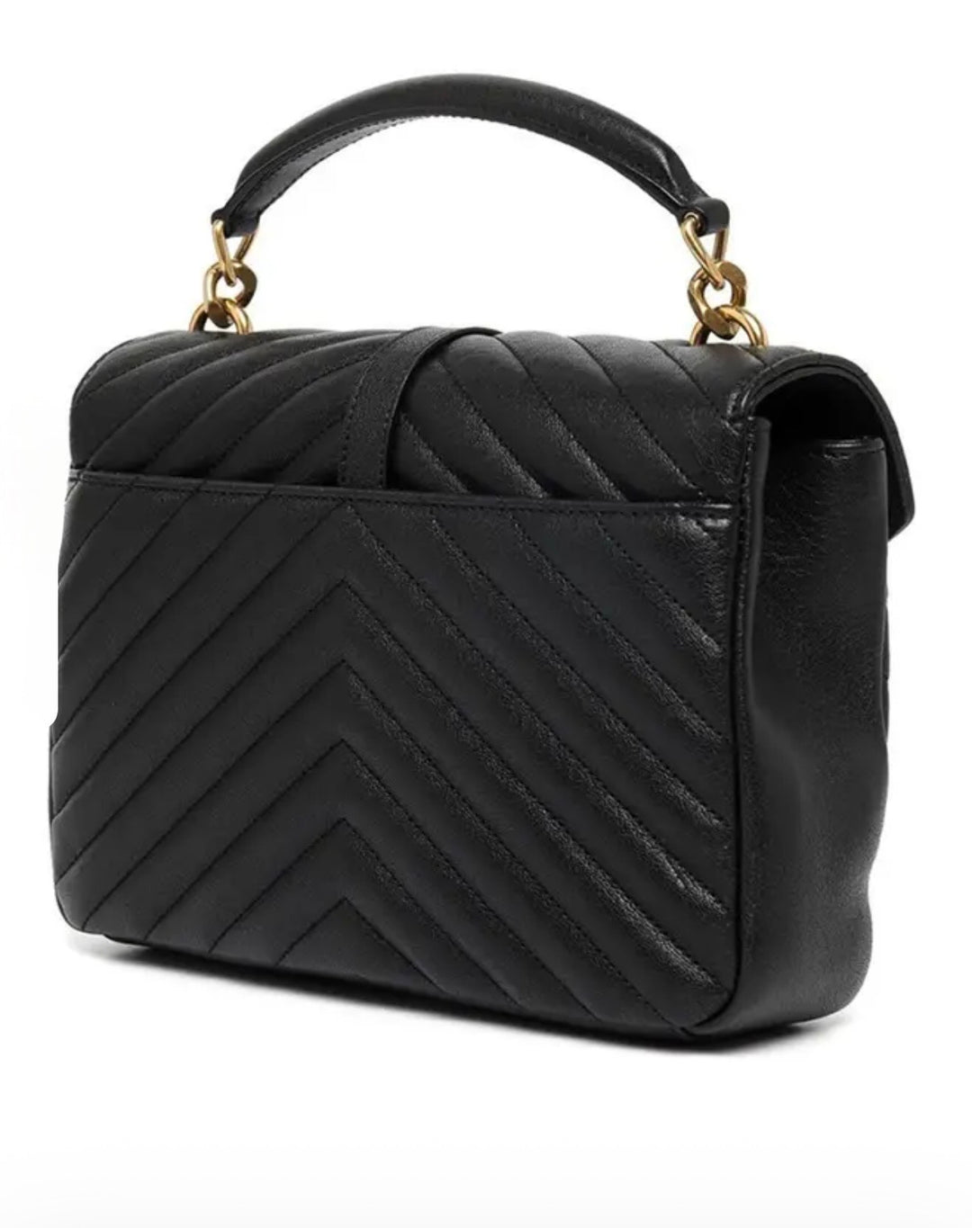 Saint laurent Black Monogram College Leather Satchel