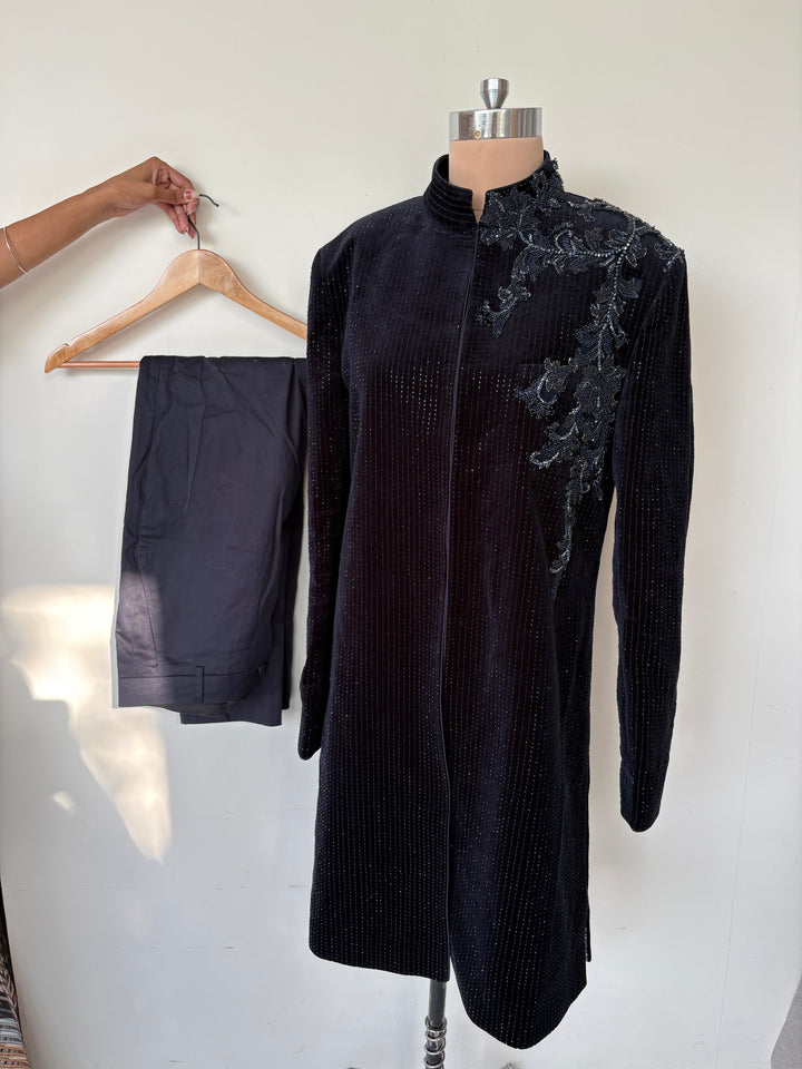 Shantanu & Nikhil Embellished Velvet Sherwani Set