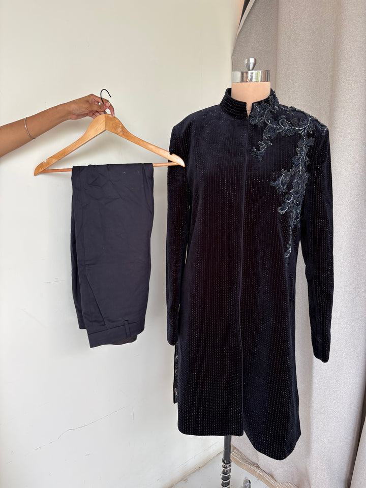 Shantanu & Nikhil Embellished Velvet Sherwani Set