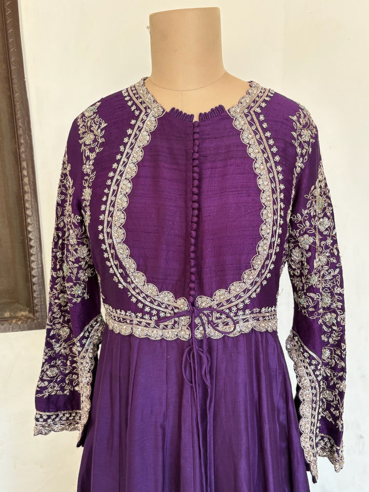 Jayanti Reddy Purple Embroidered Anarkali