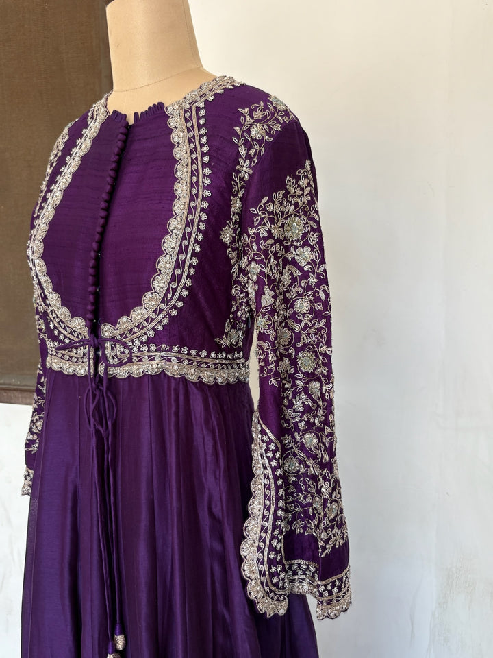 Jayanti Reddy Purple Embroidered Anarkali