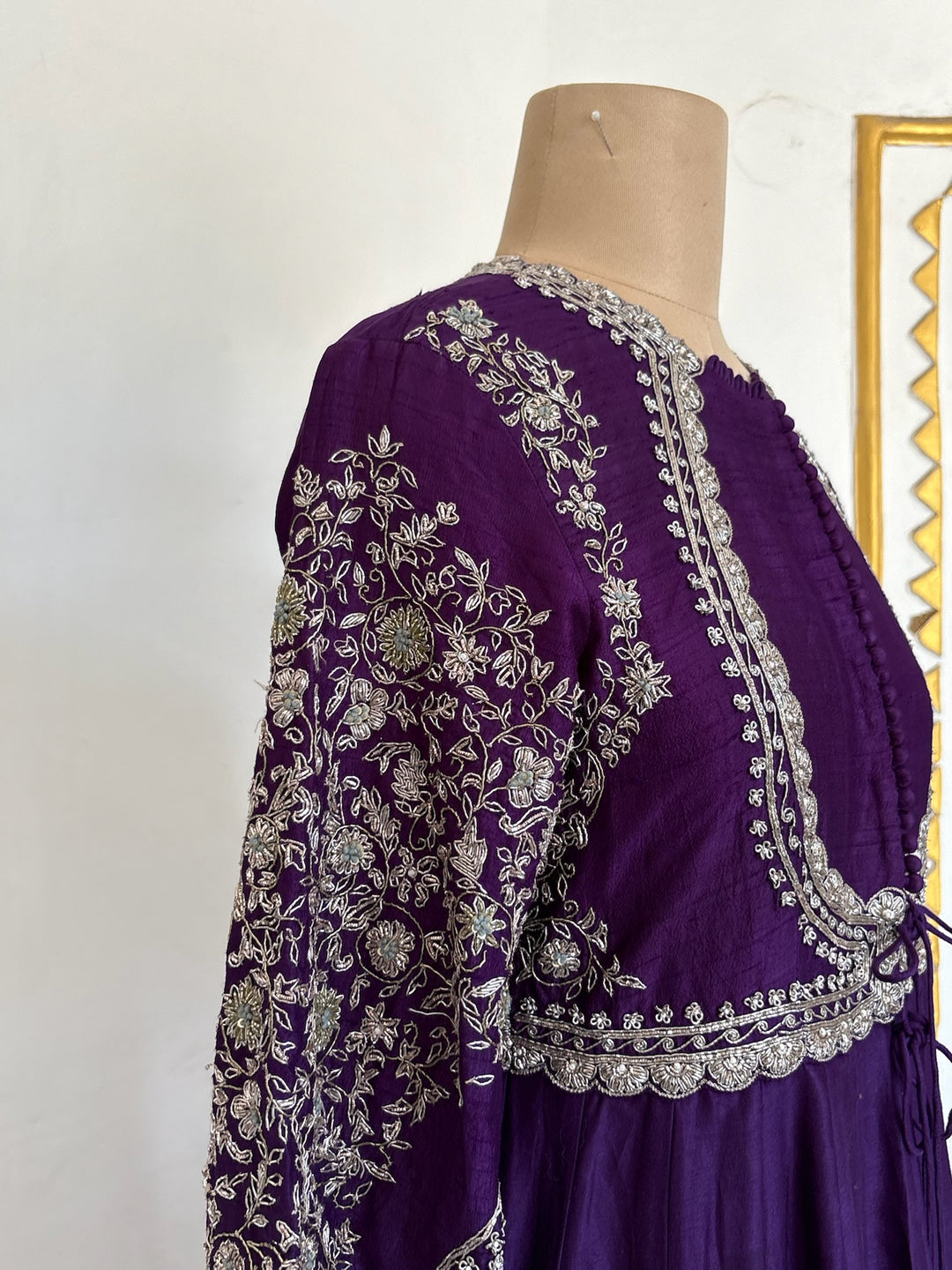 Jayanti Reddy Purple Embroidered Anarkali