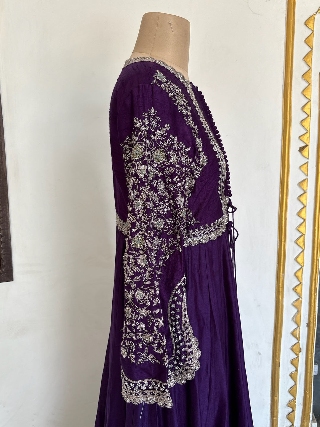 Jayanti Reddy Purple Embroidered Anarkali