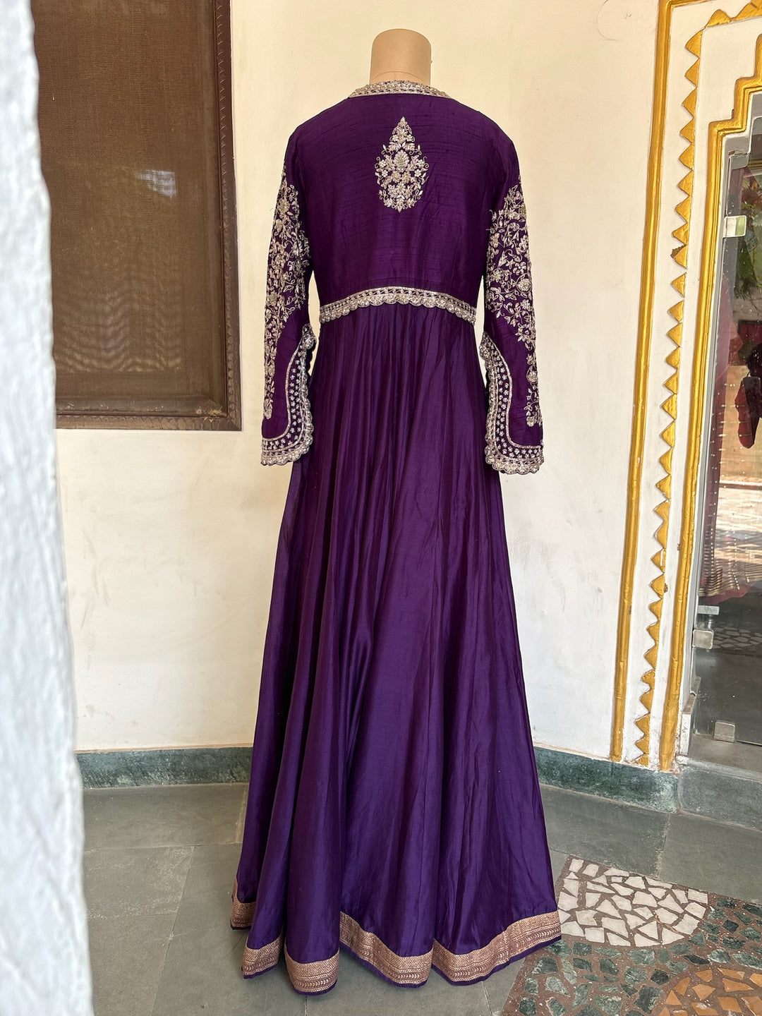 Jayanti Reddy Purple Embroidered Anarkali