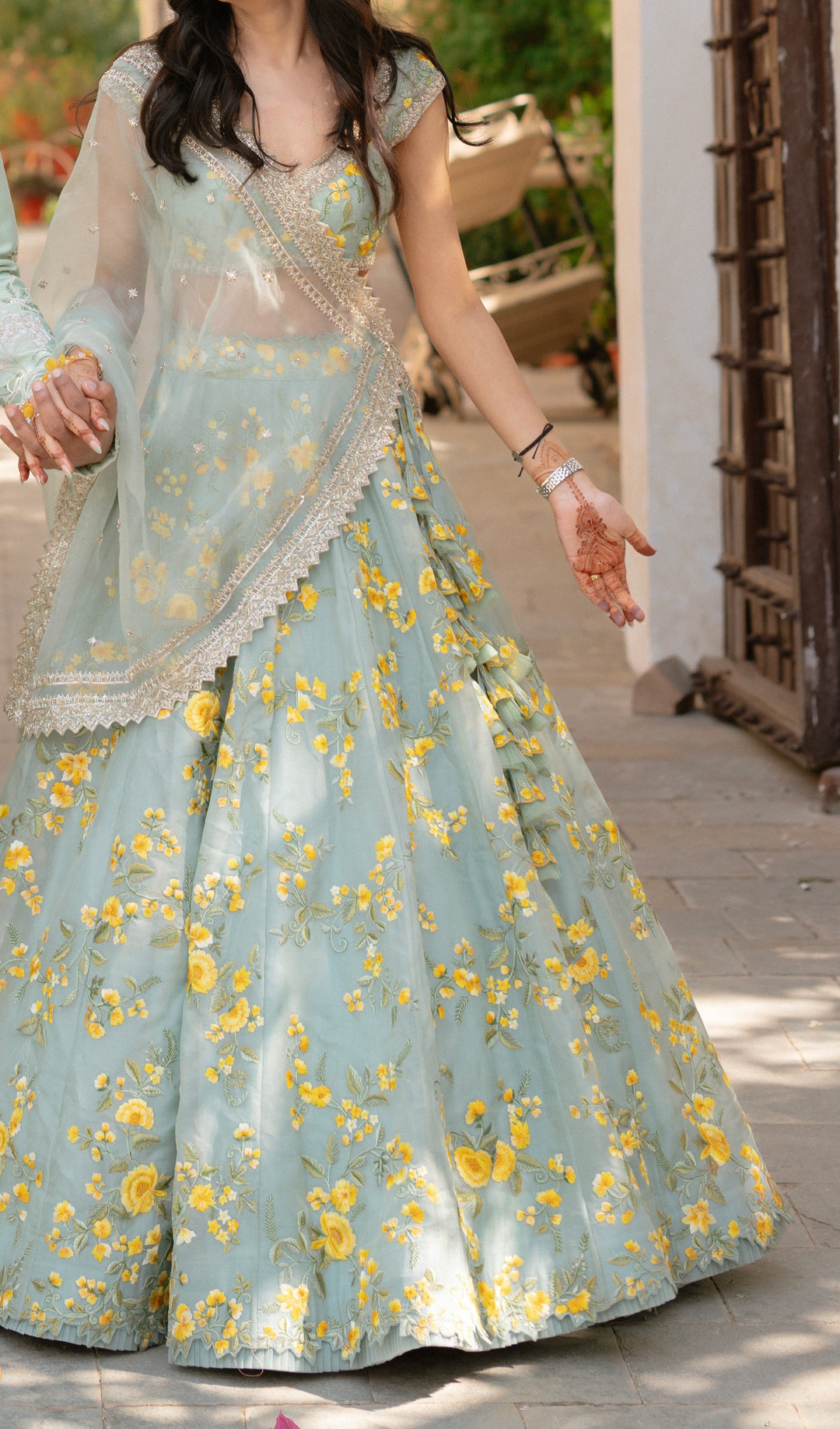 Anushree Reddy Floral Embroidered Lehenga Set